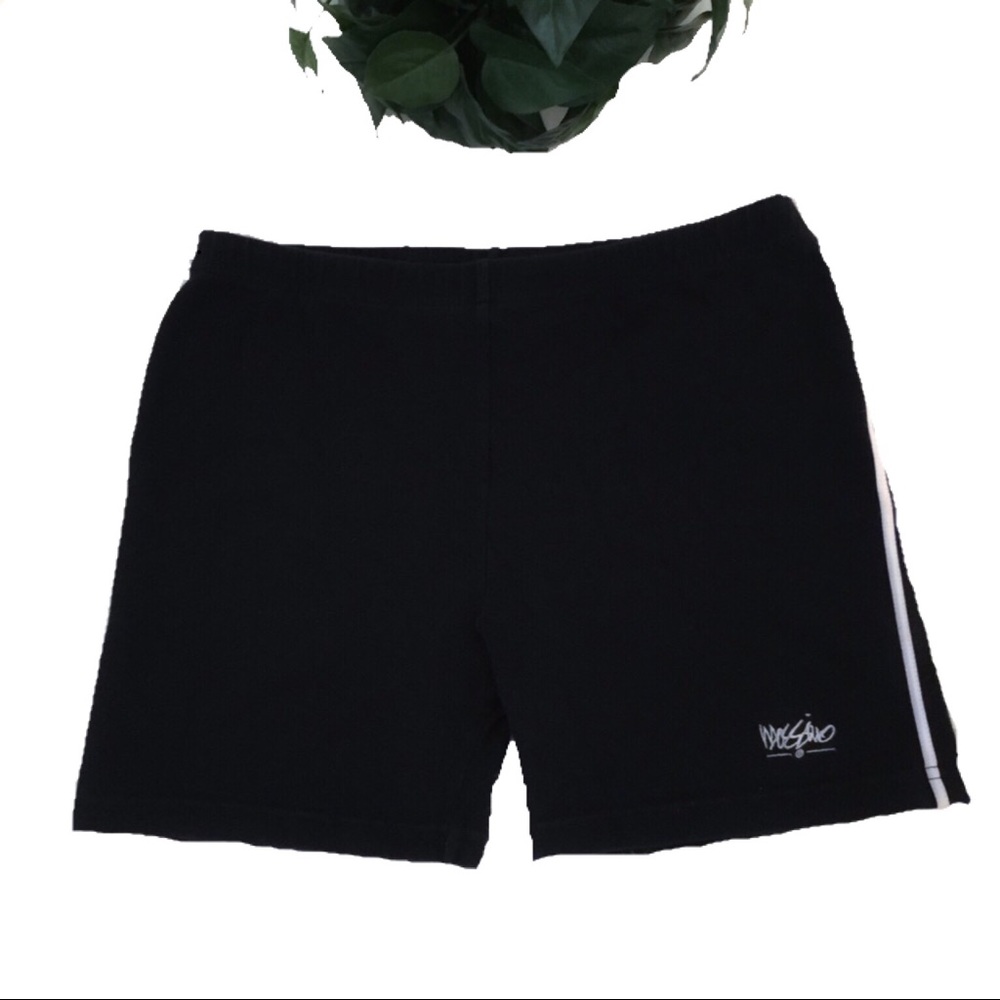 Black w/ White Stipe Workout Yoga Lounge Shorts.
